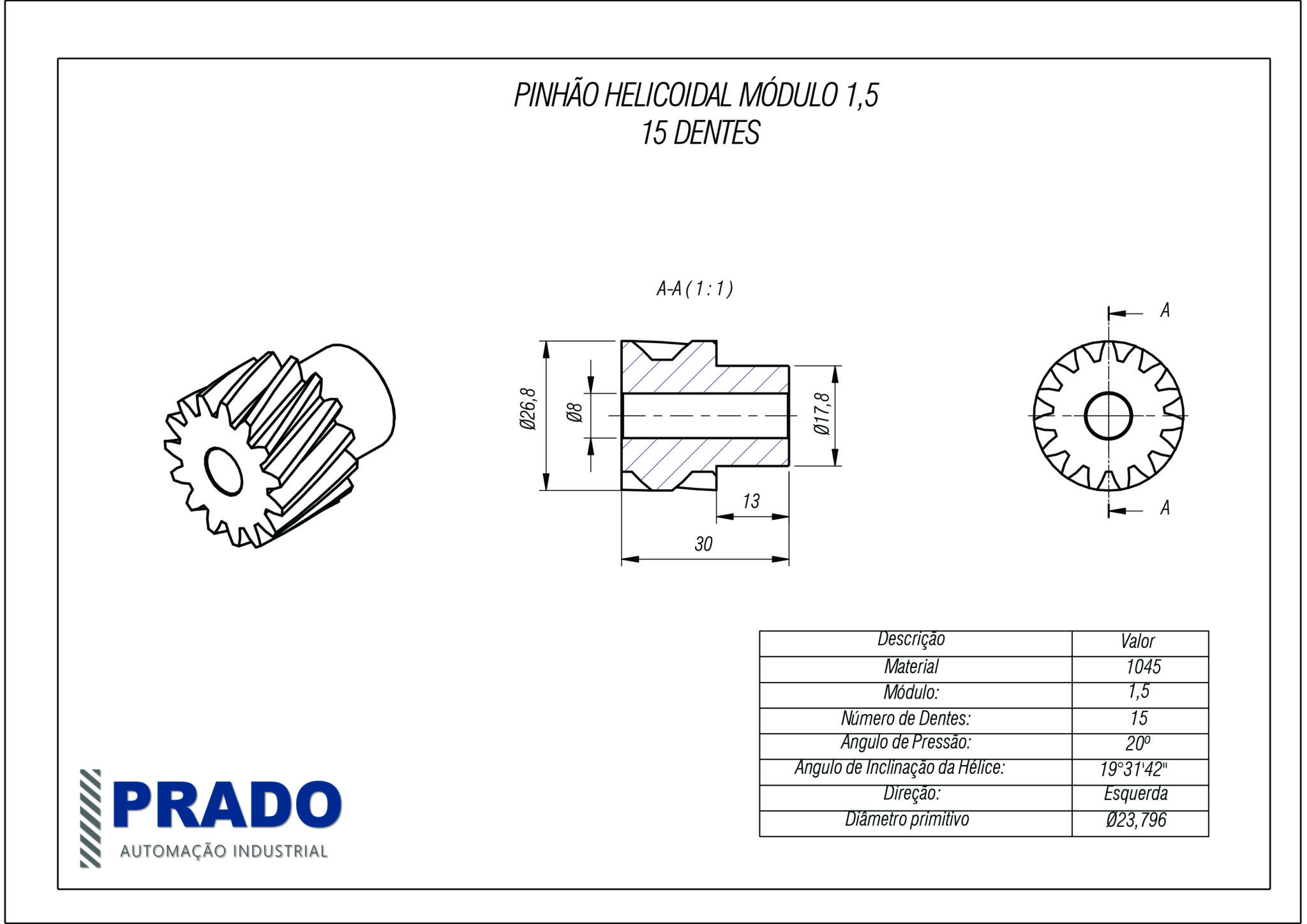 Engrenagem Helicoidal M Dulo Z Prado Automa O Industrial